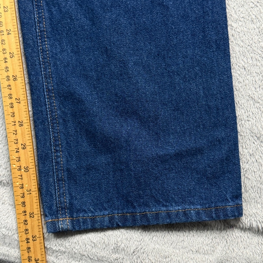 Carhartt Relaxed Fit Jeans Mens 33x33 Dark Wash Denim Workwear Pants 381-83 - Picture 8 of 9